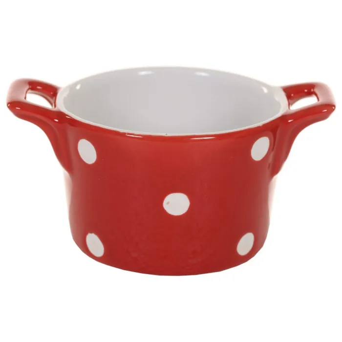 Горшочек с ручками Red with dots 8,5 см