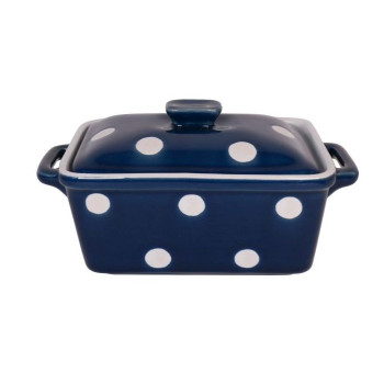 Масленка dark blue with white dots