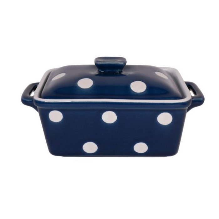 Масленка dark blue with white dots