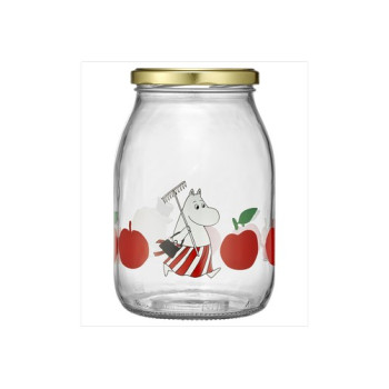 Банка стеклянная Moomin Вкусные яблоки red 1 л