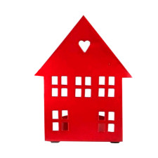 Подсвечник tealight house facade red 5 windows.