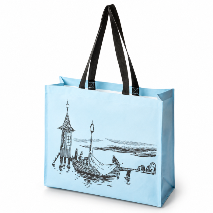Сумка Moomin Муми Тролль плывёт под парусом Blue 41х35 см