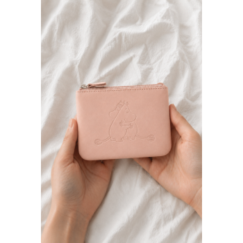 Кошелек для монет кожанный Moomin Объятия Pink 12х9 см