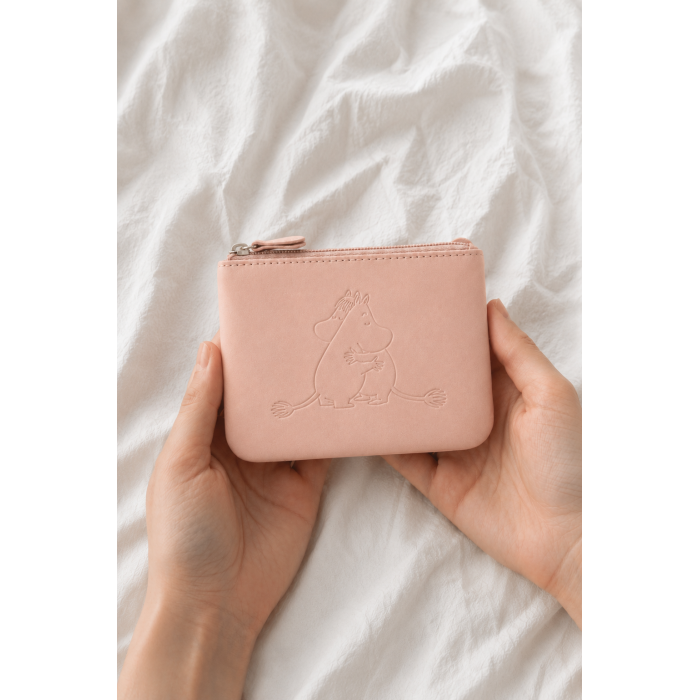 Кошелек для монет кожанный Moomin Объятия Pink 12х9 см