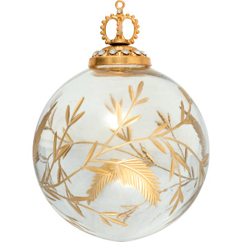 Новогодний шар Branch gold clear large