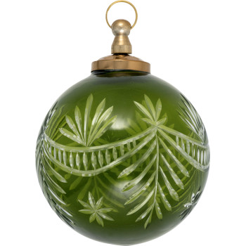 Новогодний шар antique Cutting green large