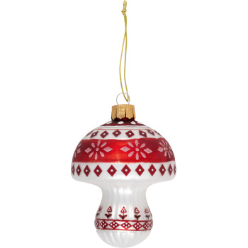 Елочная игрушка Mushroom Winter red
