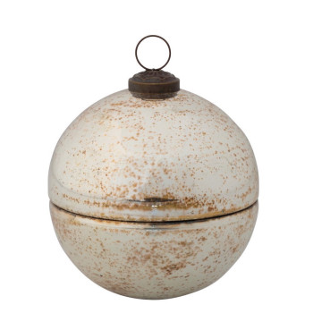 Новогодний шар шкатулка Antique silver small