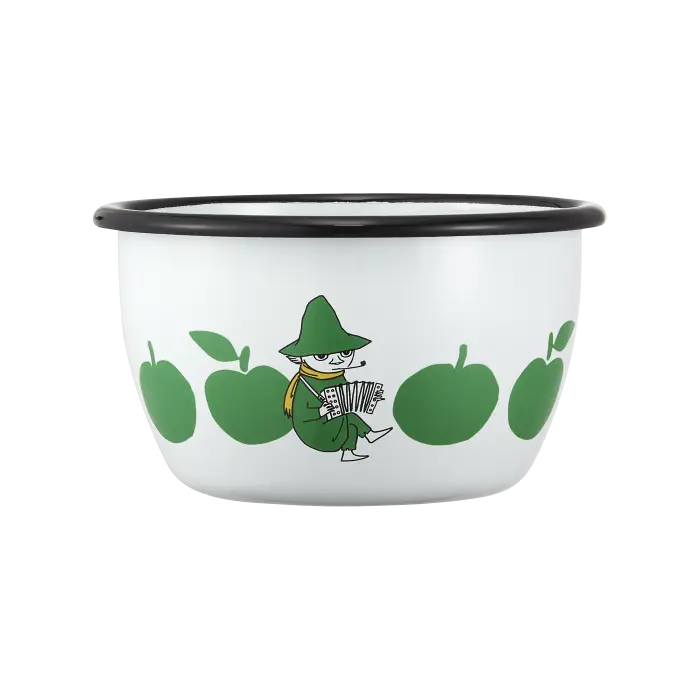 Пиала эмалированная Moomin Вкусные яблоки green 600 мл (ТОВАР ИЗ АУТЛЕТА)