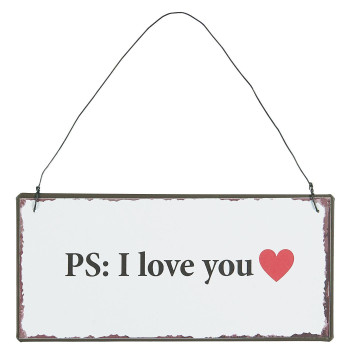 Маталлическая табличка PS: I love you 15х7 см