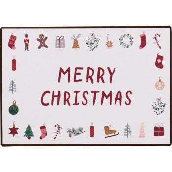 Металлическая табличка Merry Christmas 18x18 см