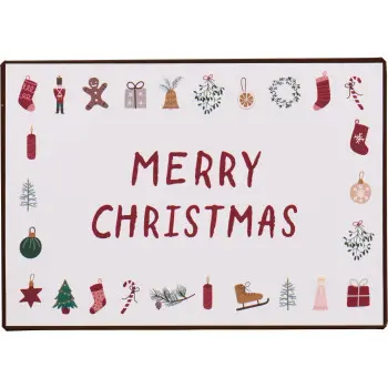 Металлическая табличка Merry Christmas 20х14 см