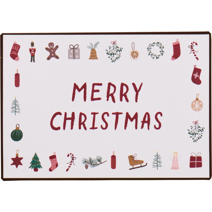 Металлическая табличка Merry Christmas 18x18 см