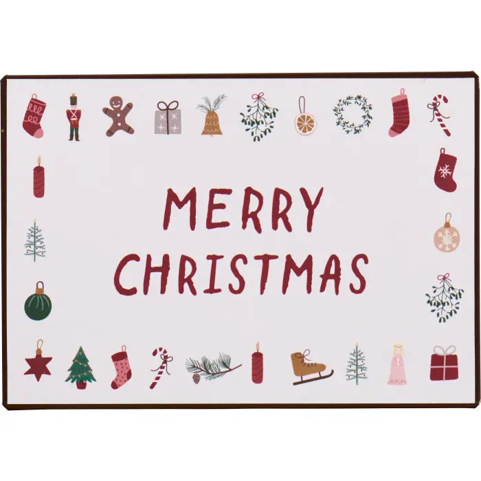 Металлическая табличка Merry Christmas 18x18 см