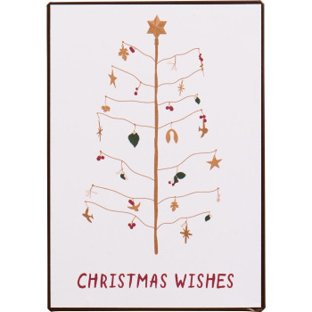 Металлическая табличка Christmas Wishes 20х14см