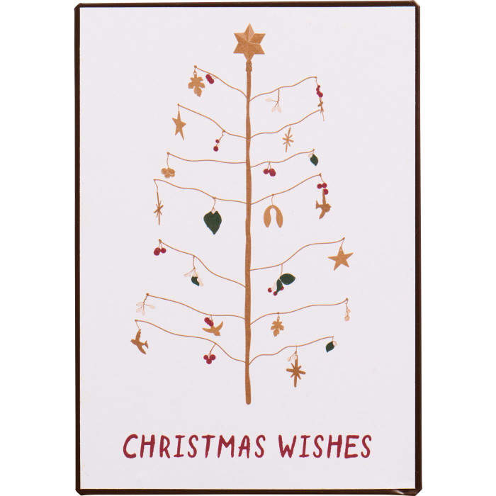 Металлическая табличка Christmas Wishes 20х14см