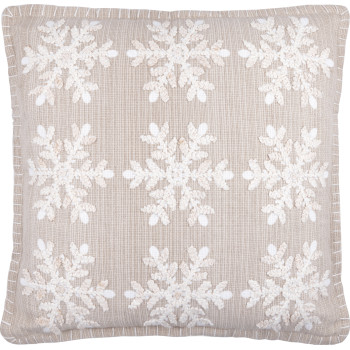 Наволочка Snowflake beige w emb 50x50 см