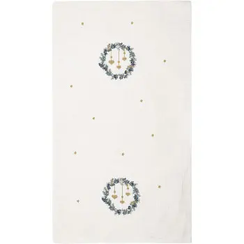 Столовая дорожка Zelda white w emb 40х140 см