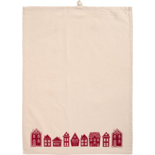 Полотенце Sally natural red houses 50х70 см
