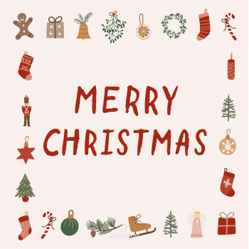 Салфетки бумажные Merry Christmas and Christmas motifs 33х33 см, 20 шт