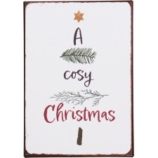 Металлическая табличка A cosy Christmas 14х20 см