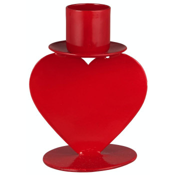 Подсвечник heart on base 8 см  для свечи d 2,2 см red