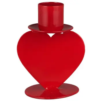 Подсвечник heart on base 8 см  для свечи d 2,2 см red
