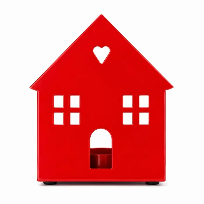 Подсвечник tealight house facade red 2 windows.