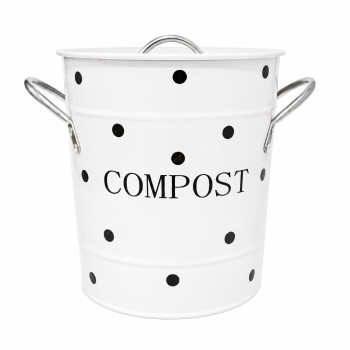 Контейнер для компоста Light grey with dots 21x19 см