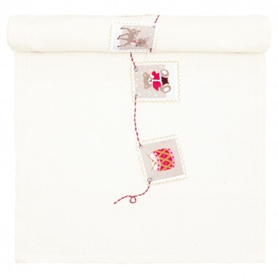 Столовая дорожка Xmas letter white w emb 45х140 см