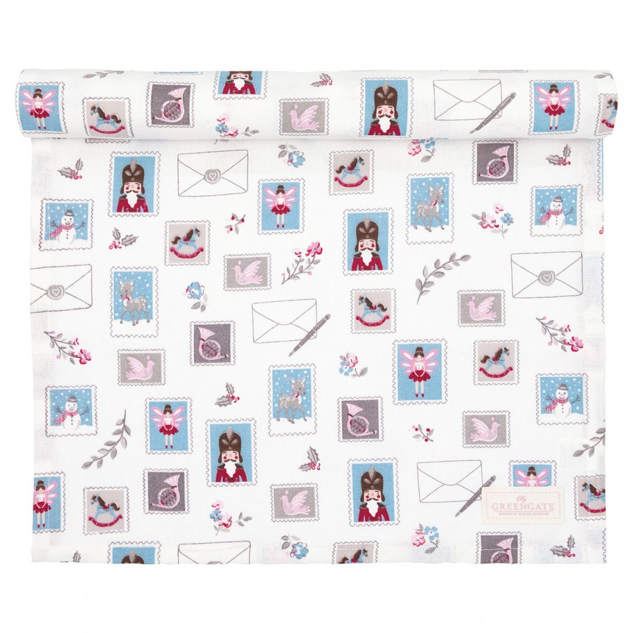 Столовая дорожка Xmas letter white 45х140 см