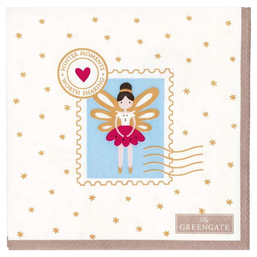 Салфетки бумажные Xmas letter white 25х25 см, 20 шт