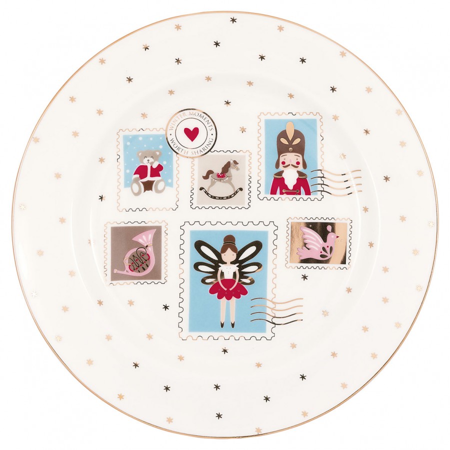 Тарелка Xmas letter white 20,5 см