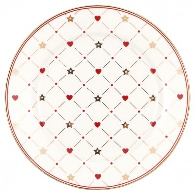 Десертная тарелка Clarina heart white 15 см