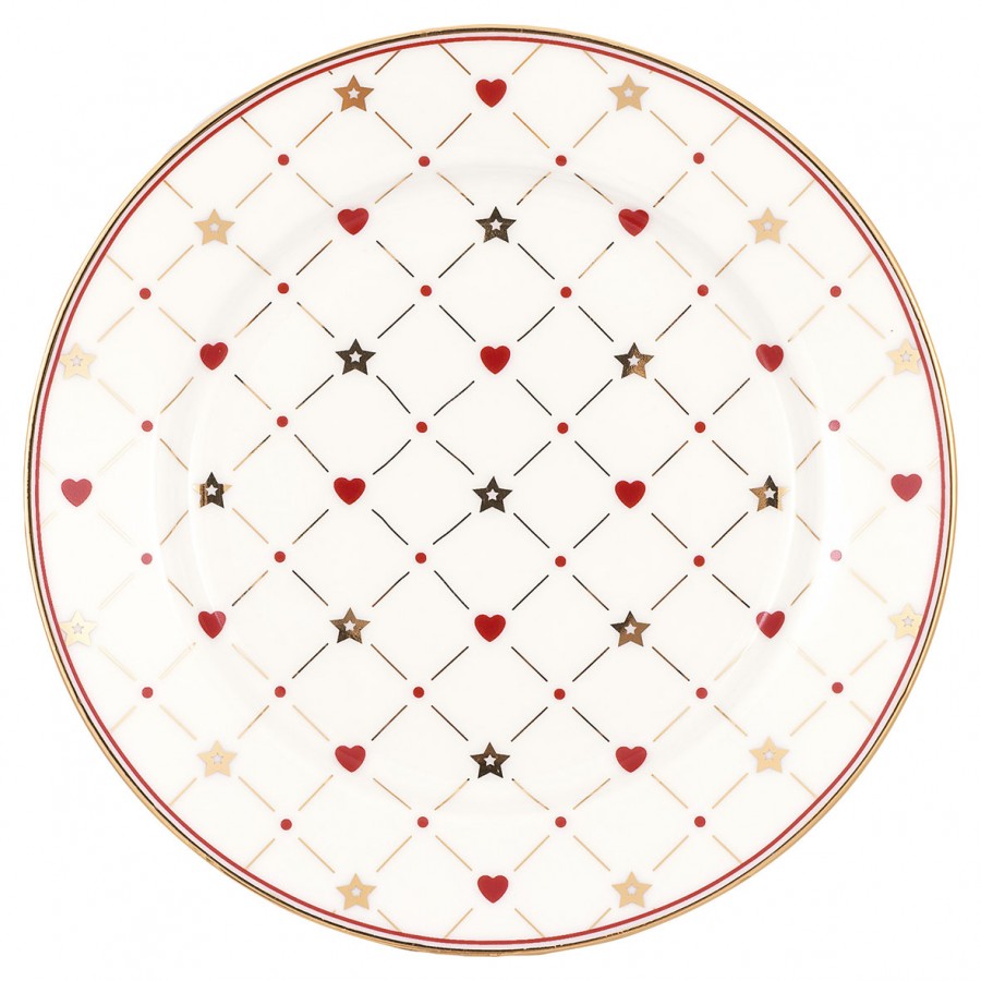 Десертная тарелка Clarina heart white 15 см