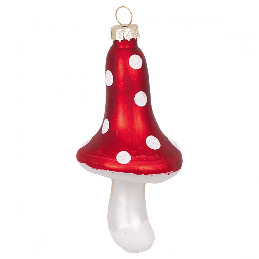 Елочная игрушка Mushroom red hanging medium