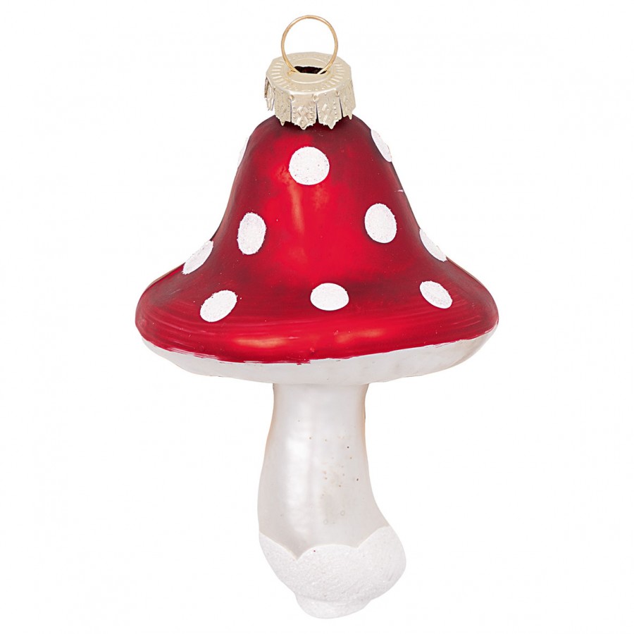 Елочная игрушка Mushroom red hanging small