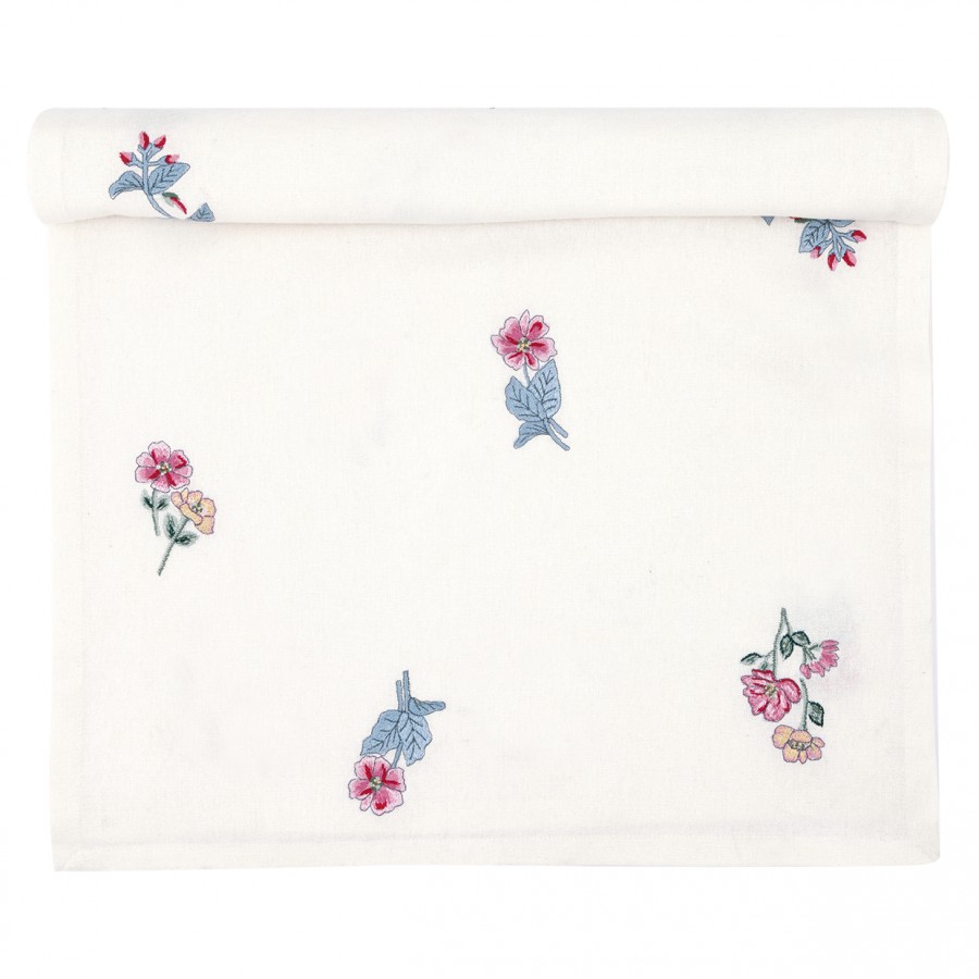 Столовая дорожка Portia white with emb 45x140 см