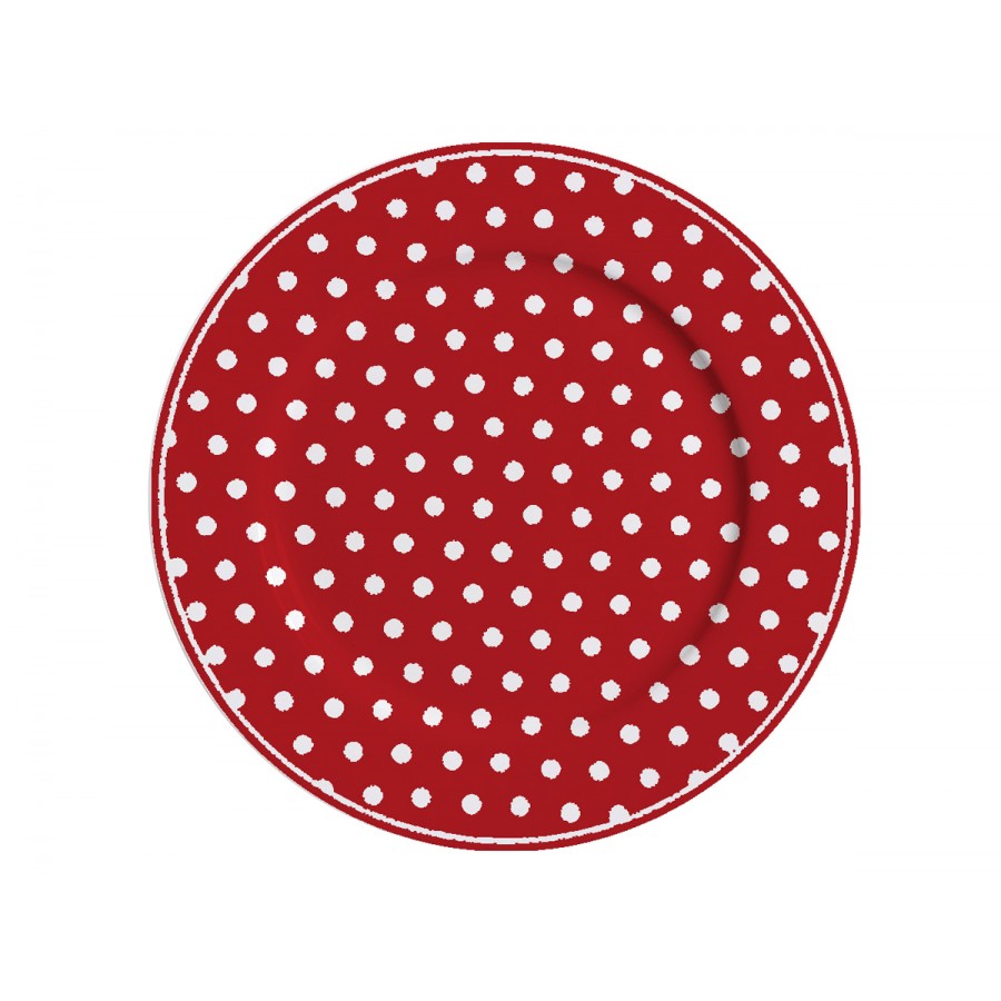 Десертная тарелка Red with dots 19 см