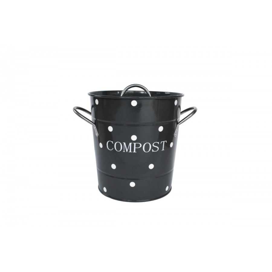 Контейнер для компоста Black with black dots 21x19 см