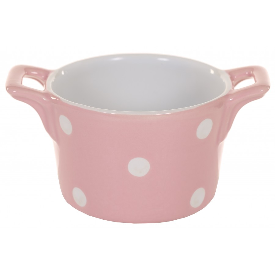 Горшочек с ручками Pink with dots 8,5 см