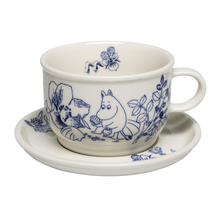 Чайная пара Moomin Весна white/blue