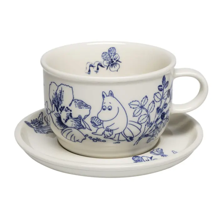 Чайная пара Moomin Весна white/blue