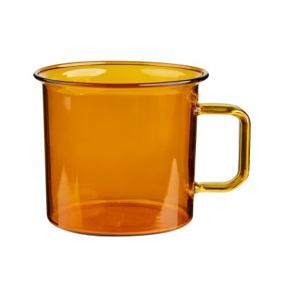 Кружка стеклянная 350 мл, янтарная (ТОВАР ИЗ АУТЛЕТА)