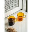 Кружка стеклянная 350 мл, янтарная (ТОВАР ИЗ АУТЛЕТА)