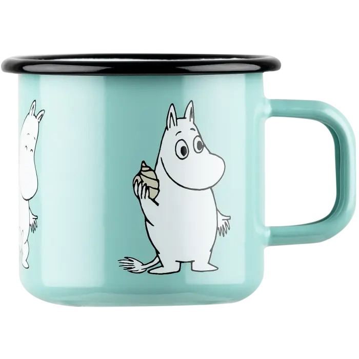 Moomin Кружка эмалированная Retro Муми-Тролль, 370 мл, mint