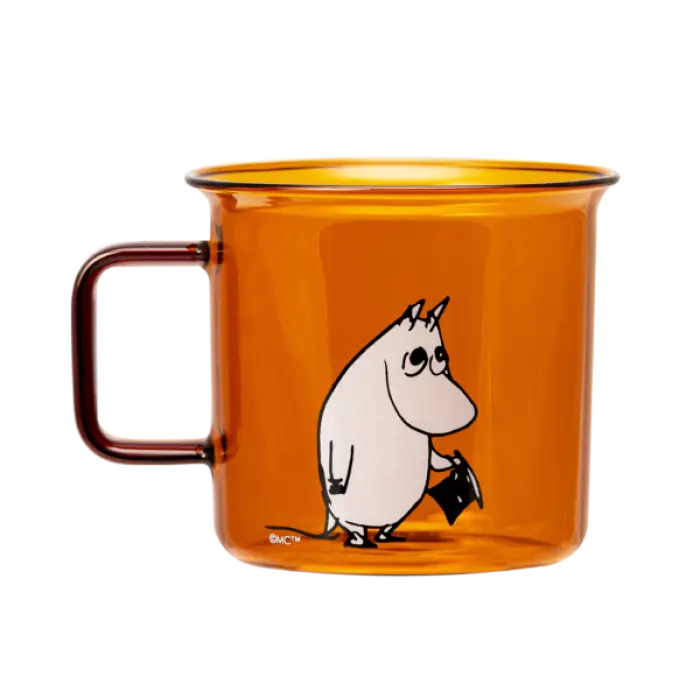 Кружка стеклянная Moomin Муми-папа 350 мл, янтарная