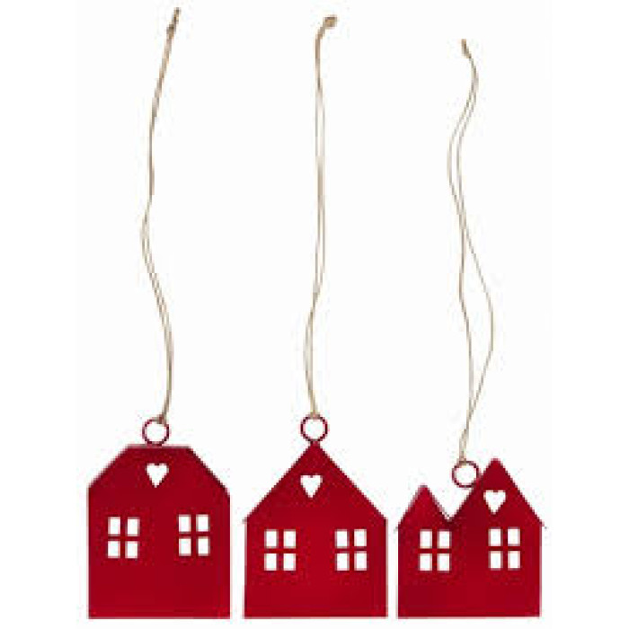 Подвесное украшение House for hanging red, в асс