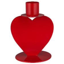 Подсвечник heart on base 8 см  для свечи d 2,2 см red