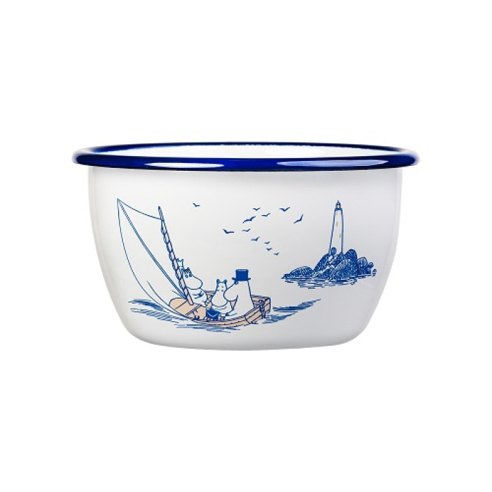 Пиала эмалированная Moomin Моряки White, 600 мл